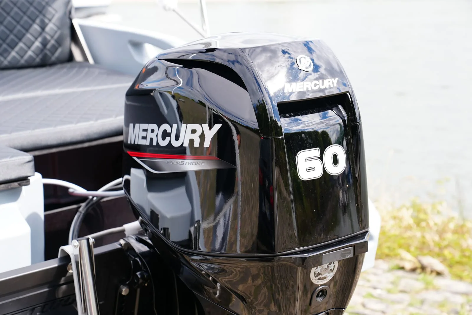 Mercury F60 FourStroke on the transom of the SeaStorm 13s